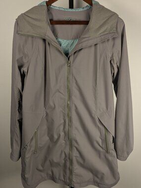 Lululemon Right As Rain Jacket Hooded Waterproof Coat Grey Size 12